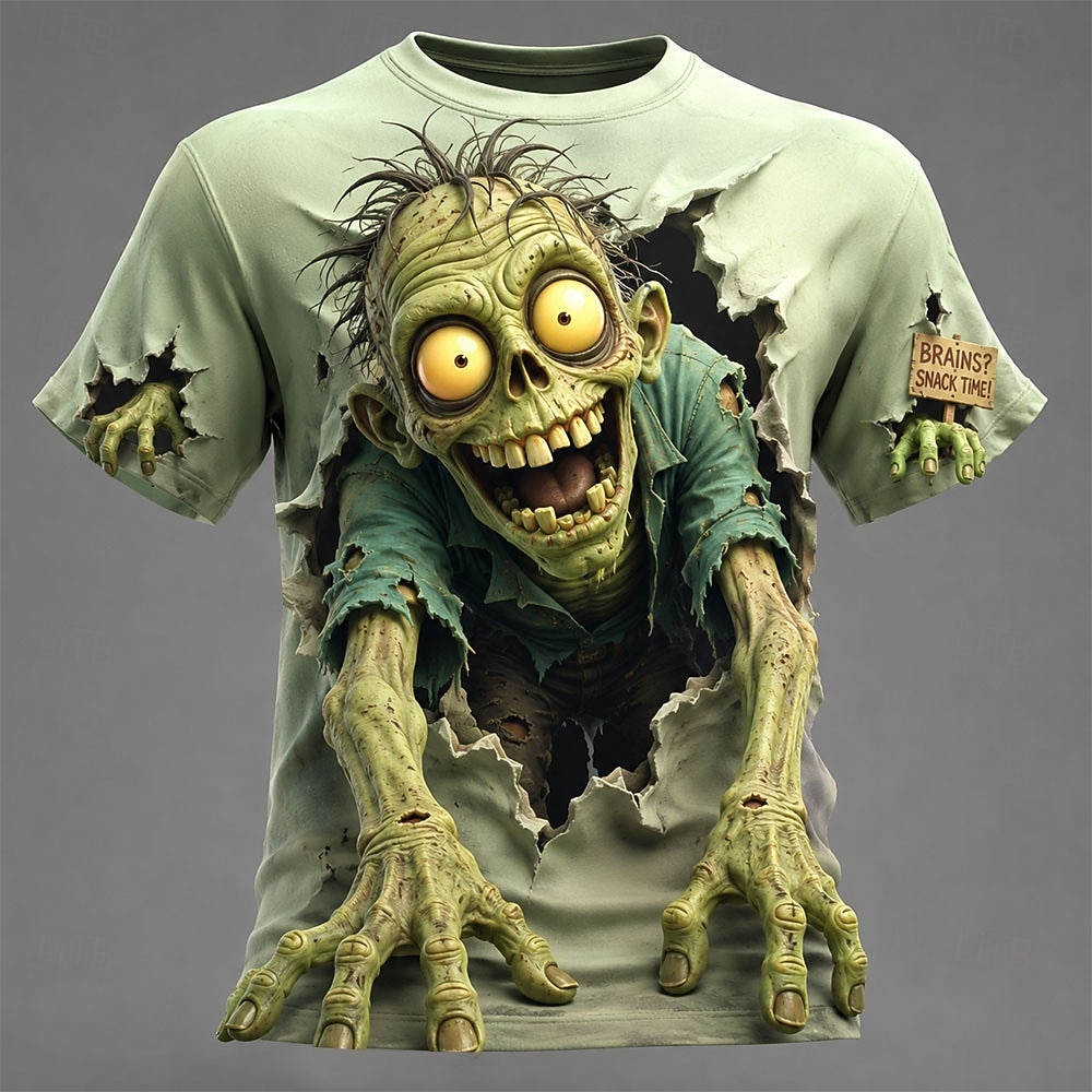 Zombie Snacks - Heren lente zomer 3D-geprint T-shirt met