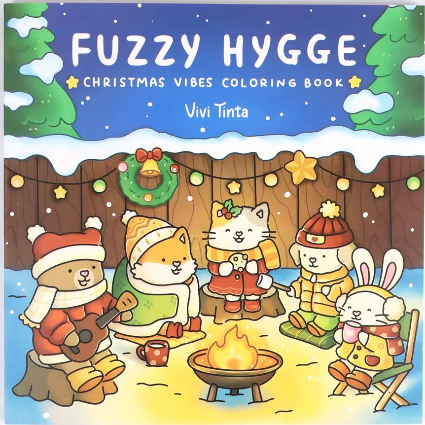 Food Y Snacks Coloring Book - Fuzzy Hygge kerstkleurboek voor volwassenen en