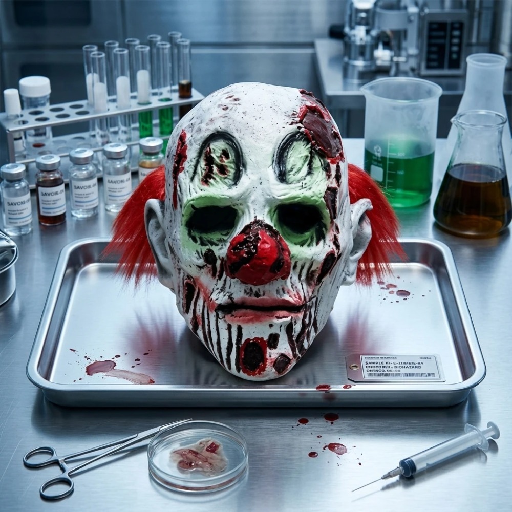 Zombie Snacks - Horror latex masker lang haar kwaadaardig