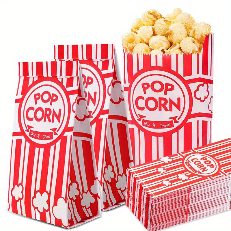 Food Packed Snacks - 20/50 Stuks Popcornzakjes Individuele Porties Papieren