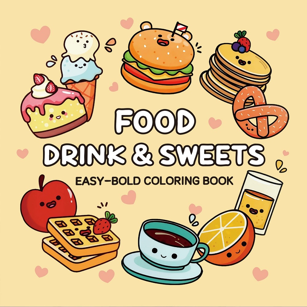 Food Y Snacks Coloring Book - Eten, drank en snoep Gemakkelijk gedurfd