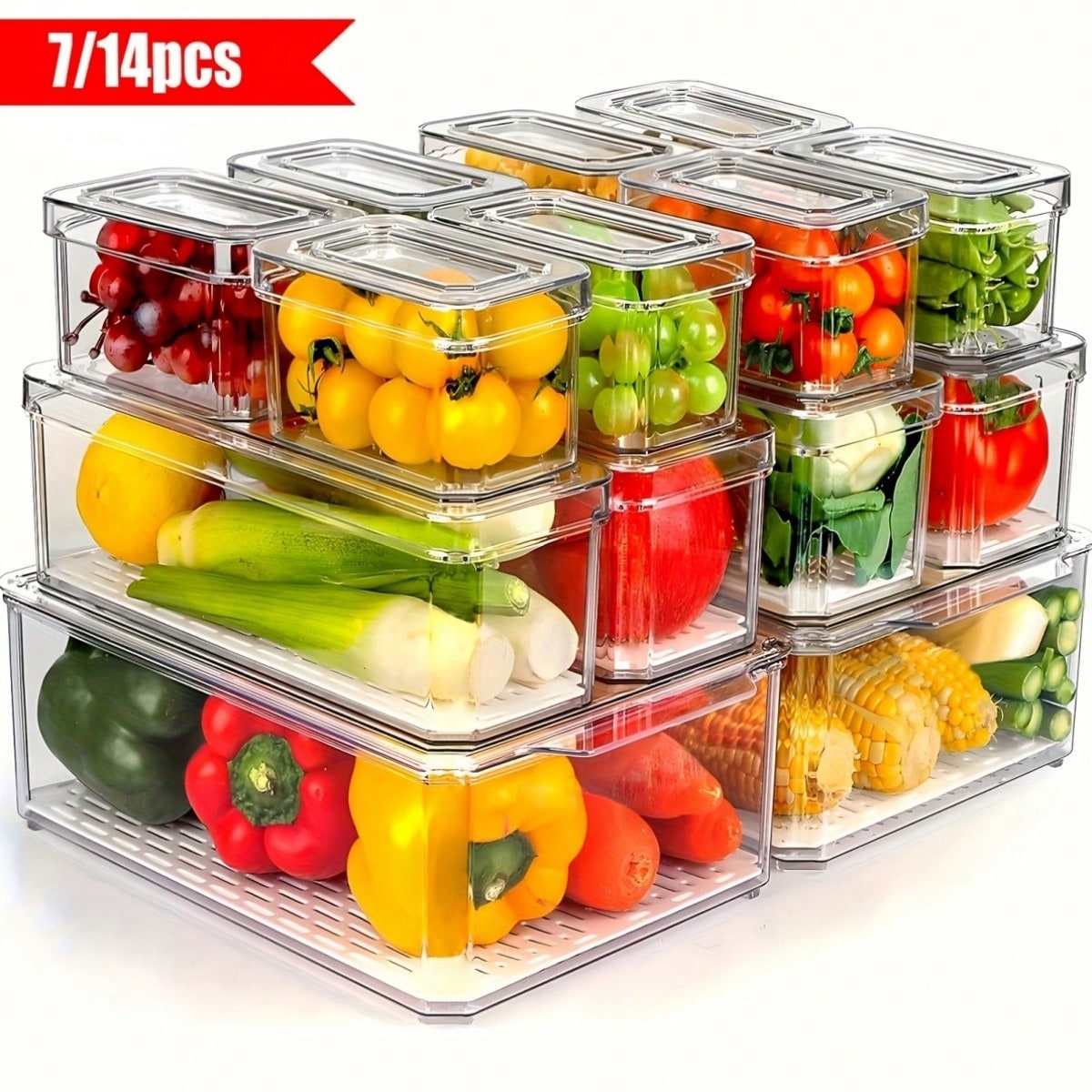 7/14-delige stapelbare koelkas - Food Packed Snacks recensie en prijs