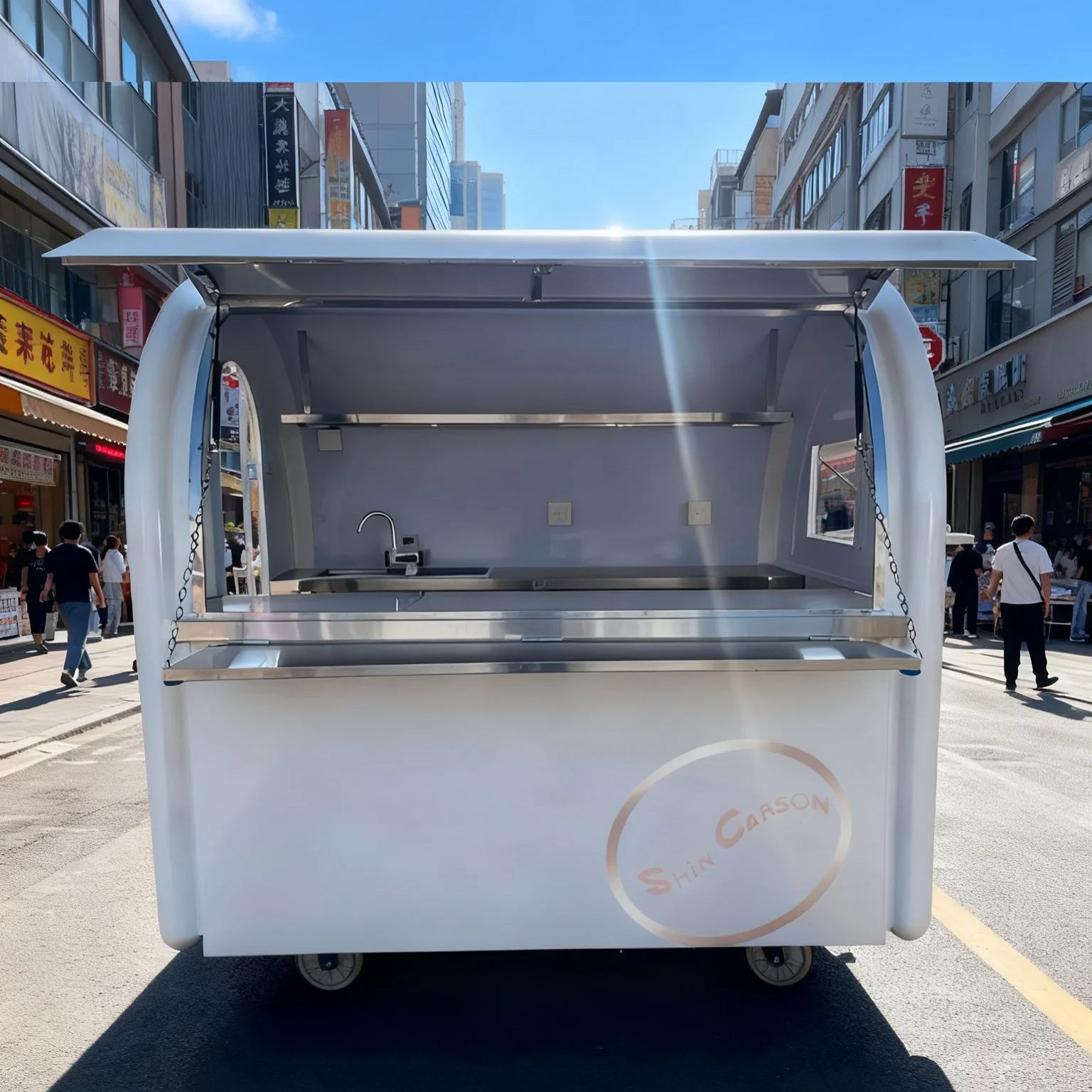 Outdoor Food Trailer ronde mob - Food Snacks Business recensie en prijs