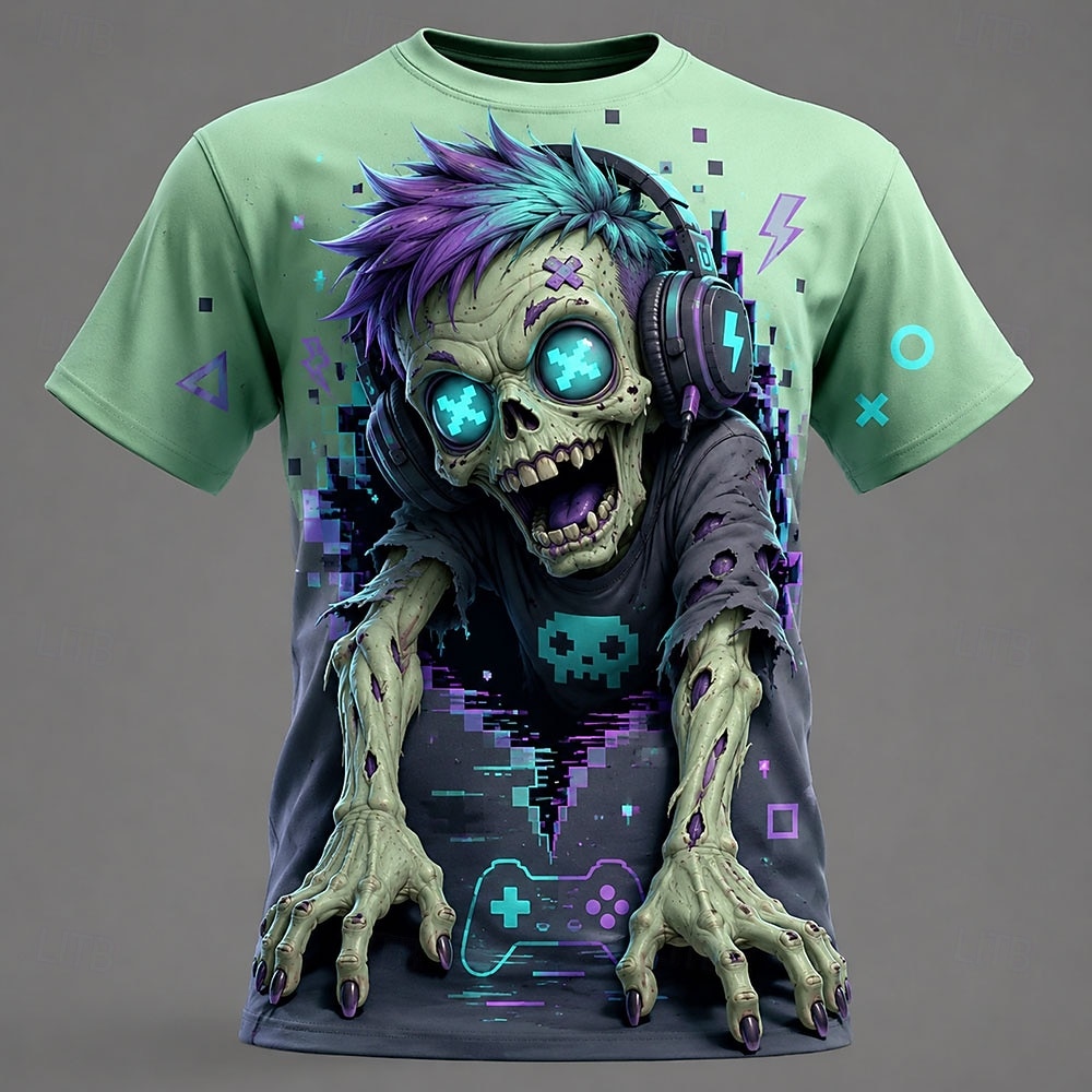 Heren lente zomer 3D-geprint T - Zombie Snacks recensie en prijs